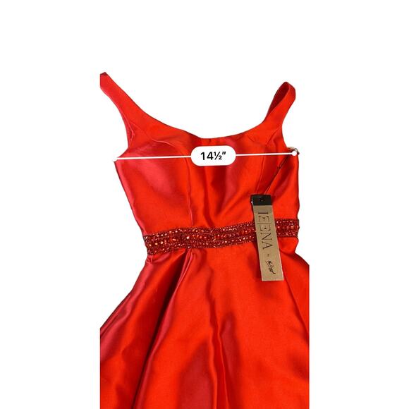 NWT IEENA for Mac Duggal Red Cocktail Dress - Size 0 - Picture 6 of 14